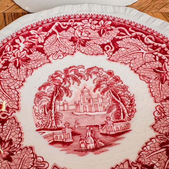 Early Mid-Century Mason's Vista Pink England Ironstone Small Plates-6.5"-Qty 6 - Picture 7 of 10